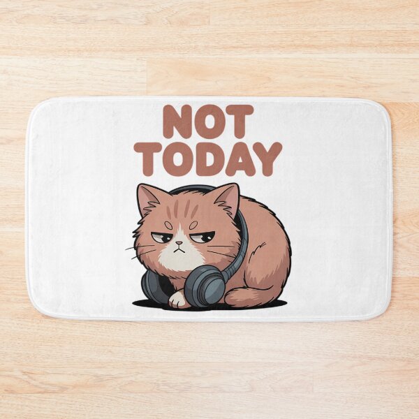 Item preview, Not Today Chaos Funny Lo-Fi Cat Typography Sarcastic Mood Design designed and sold by GiftsForge.