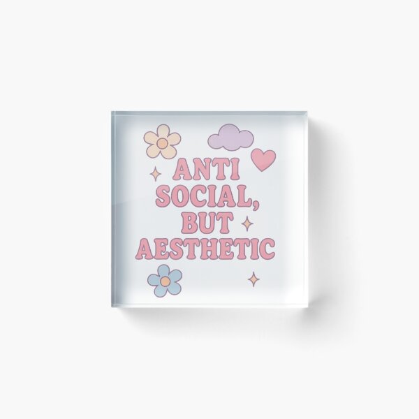 Item preview, Anti Social But Aesthetic – Cute Pastel Quote Design for Introverts. designed and sold by Artistry-Nadia.