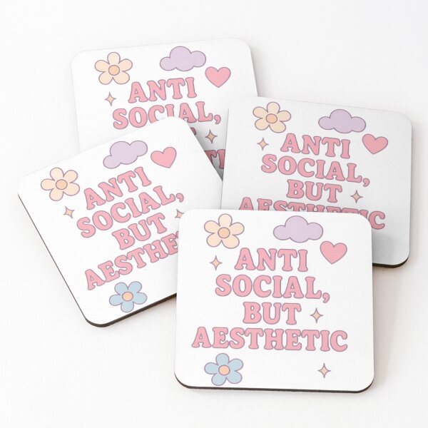 Item preview, Anti Social But Aesthetic – Cute Pastel Quote Design for Introverts. designed and sold by Artistry-Nadia.