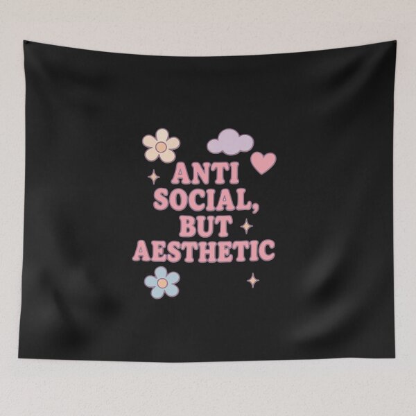 Item preview, Anti Social But Aesthetic – Cute Pastel Quote Design for Introverts. designed and sold by Artistry-Nadia.