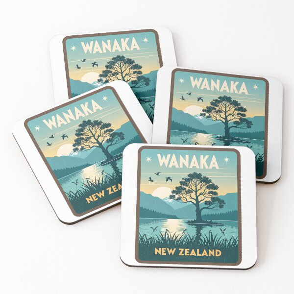 Item preview, Wanaka New Zealand Vintage Travel  – Lone Tree Lake Sunset Design designed and sold by VividOrganica.
