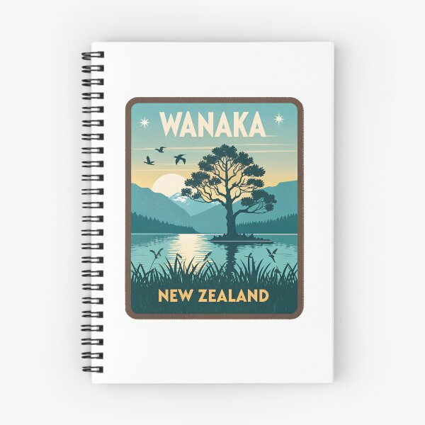 Item preview, Wanaka New Zealand Vintage Travel  – Lone Tree Lake Sunset Design designed and sold by VividOrganica.