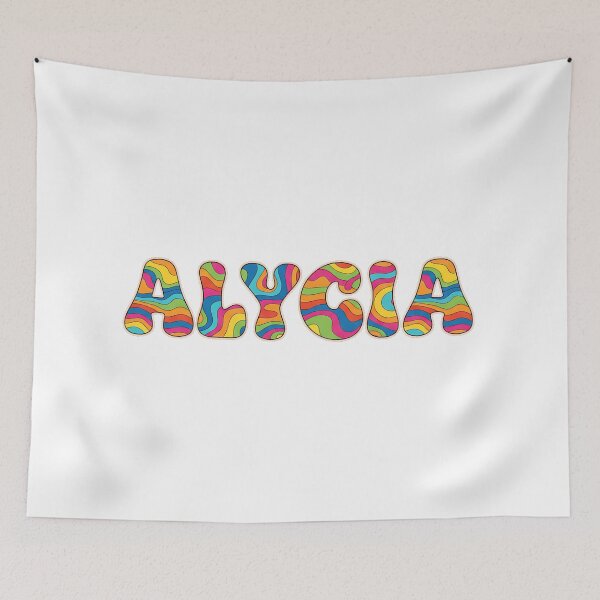 Item preview, ❤️ Alycia Personalized Name Wavy Retro Shirt, Coffee Mug, Sticker Gift designed and sold by HelixPedia.