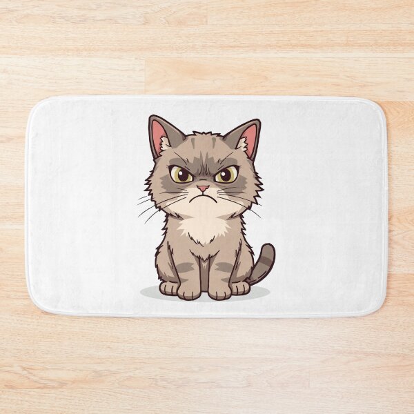 Item preview, Fierce Grumpy Grey Cat | Angry Fluffy Tabby Feline Art designed and sold by SlomianyPisarz.