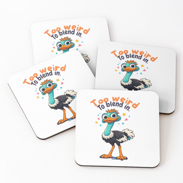 Item preview, Too Weird to Blend In Ostrich Shirt – Funny Cartoon Animal Quote Design designed and sold by Tanlyco.