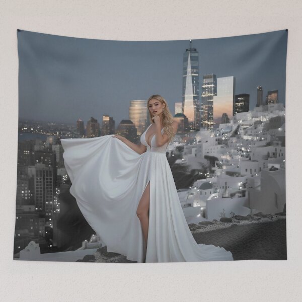 Item preview, White Goddess Over Manhattan designed and sold by SunsetAngelsAI.