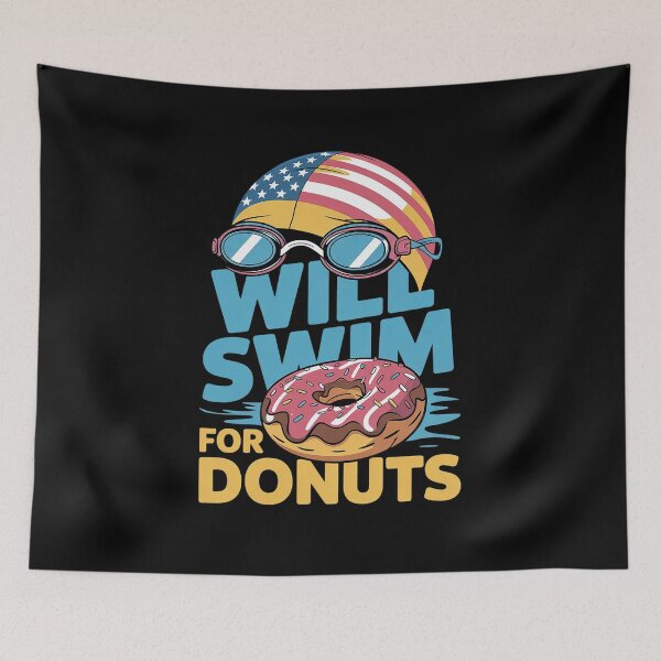 Item preview, Swim Swimmer Funny Swimming Goggles Cap Donuts  designed and sold by VerseFarm.