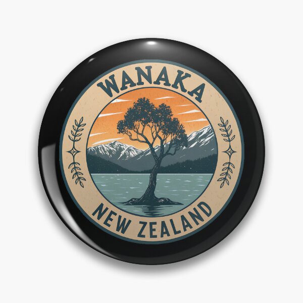 Item preview, Wanaka New Zealand Vintage Travel – Lake Wanaka Lone Tree Retro  designed and sold by VividOrganica.