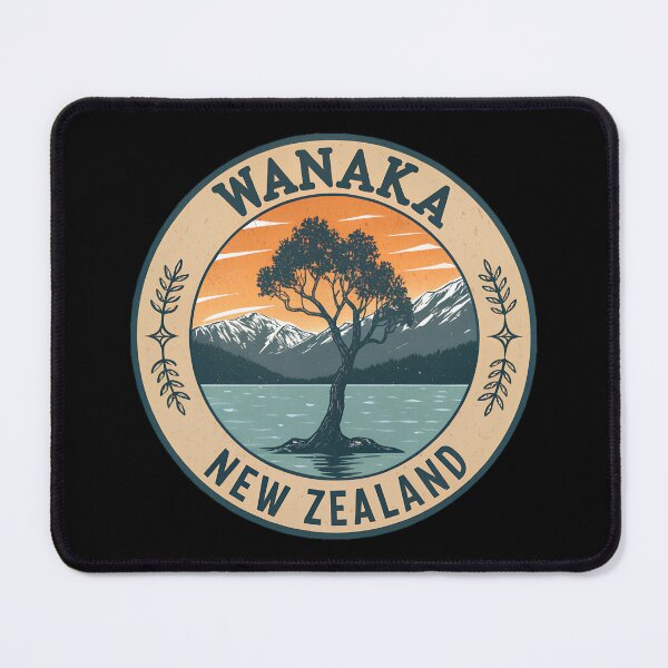 Item preview, Wanaka New Zealand Vintage Travel – Lake Wanaka Lone Tree Retro  designed and sold by VividOrganica.