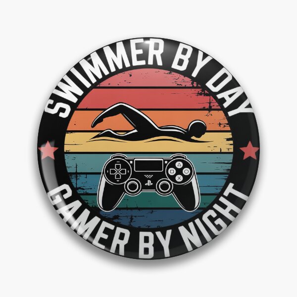 Item preview, Swimmer By Day Gamer By Night Swimming Funny Swim Gaming  designed and sold by MyzoToyota.