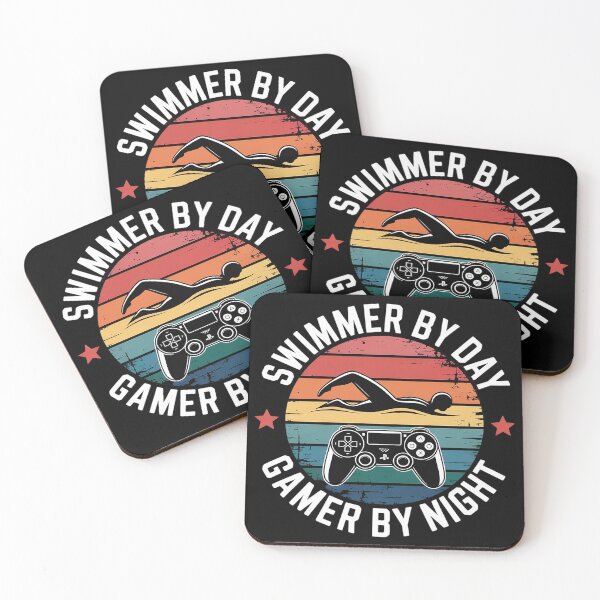 Item preview, Swimmer By Day Gamer By Night Swimming Funny Swim Gaming  designed and sold by MyzoToyota.
