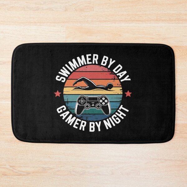Item preview, Swimmer By Day Gamer By Night Swimming Funny Swim Gaming  designed and sold by MyzoToyota.