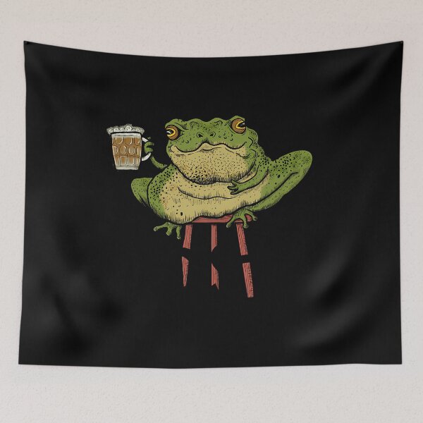 Item preview, Toad on a Stool Drinking Beer Funny designed and sold by djentomamatel.