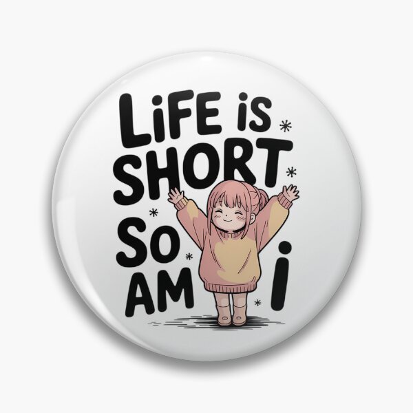 Item preview, Life Short So Am I Petite Girl Lo-Fi Anime Funny Height Quote designed and sold by GiftsForge.