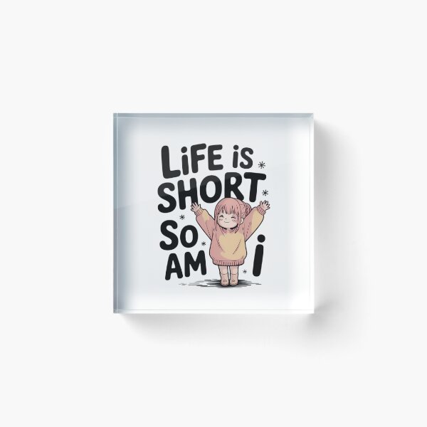 Item preview, Life Short So Am I Petite Girl Lo-Fi Anime Funny Height Quote designed and sold by GiftsForge.
