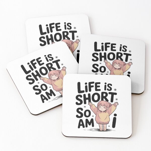 Item preview, Life Short So Am I Petite Girl Lo-Fi Anime Funny Height Quote designed and sold by GiftsForge.