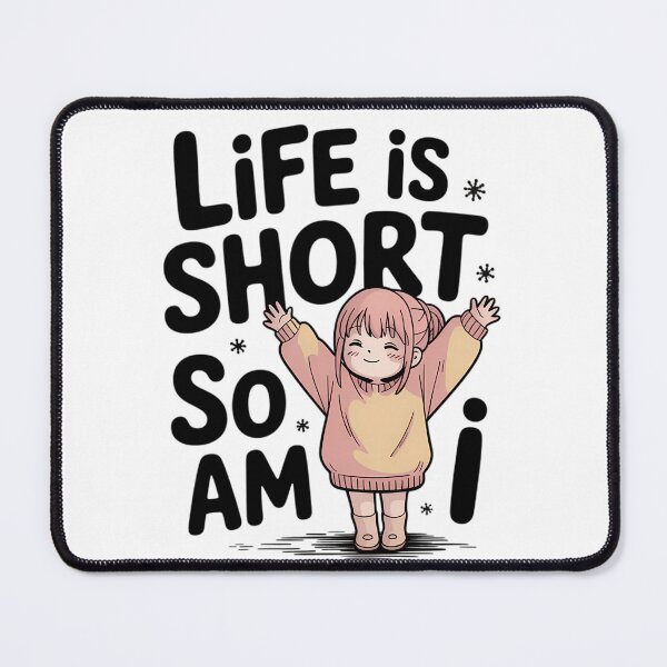 Item preview, Life Short So Am I Petite Girl Lo-Fi Anime Funny Height Quote designed and sold by GiftsForge.