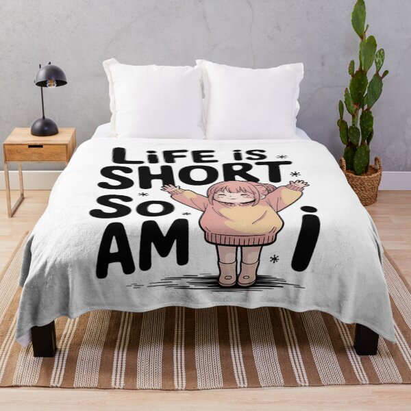 Item preview, Life Short So Am I Petite Girl Lo-Fi Anime Funny Height Quote designed and sold by GiftsForge.