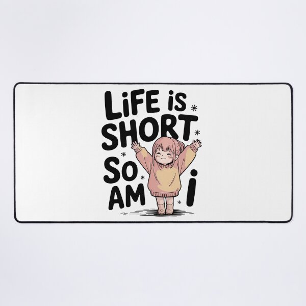 Item preview, Life Short So Am I Petite Girl Lo-Fi Anime Funny Height Quote designed and sold by GiftsForge.
