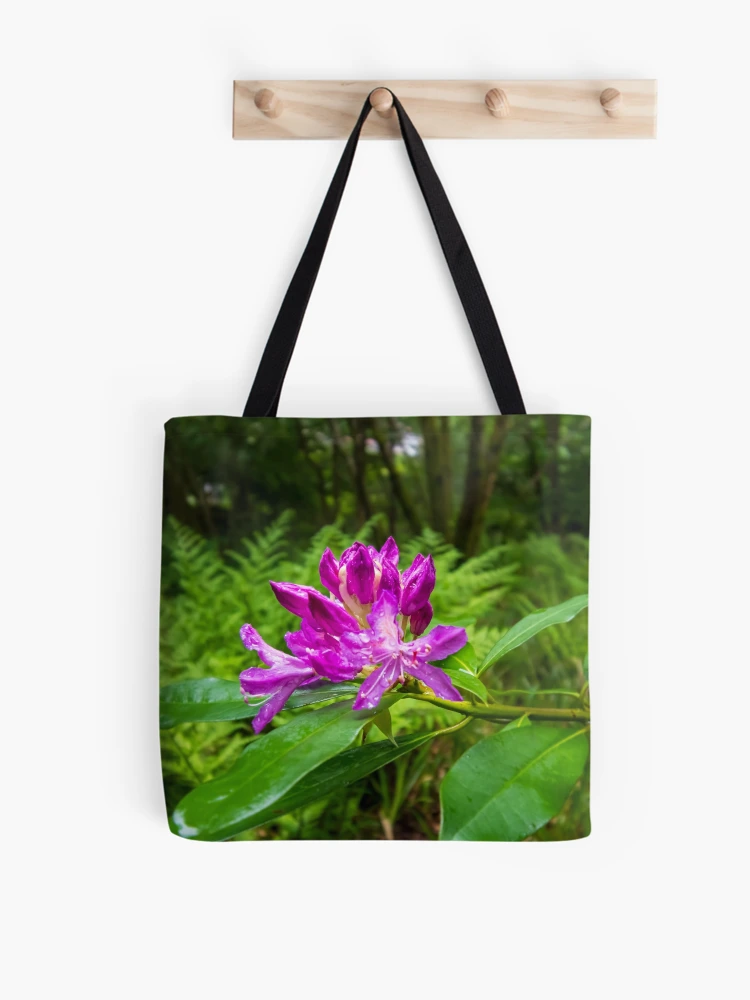 Thumbnail 1 of 2, Tote Bag, Enchanting Rhododendrons designed and sold by RJW Images.