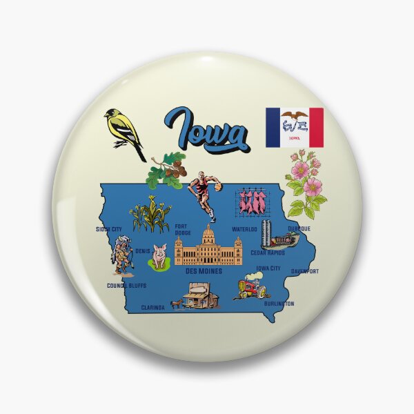 Item preview, Iowa Pride, The Hawkeye State Heritage Map & Icons designed and sold by mashmosh.