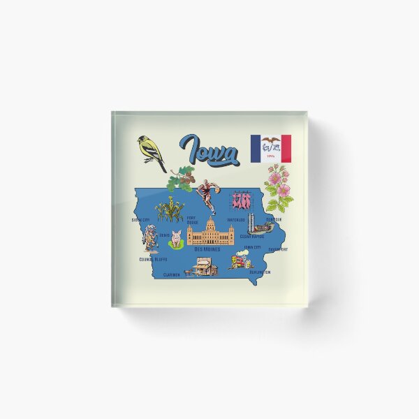 Item preview, Iowa Pride, The Hawkeye State Heritage Map & Icons designed and sold by mashmosh.
