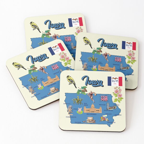 Item preview, Iowa Pride, The Hawkeye State Heritage Map & Icons designed and sold by mashmosh.