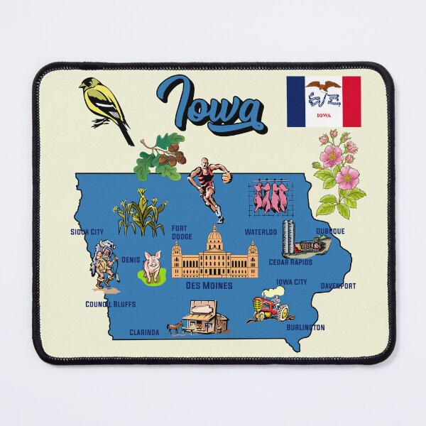 Item preview, Iowa Pride, The Hawkeye State Heritage Map & Icons designed and sold by mashmosh.