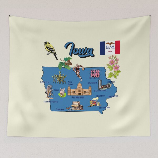Item preview, Iowa Pride, The Hawkeye State Heritage Map & Icons designed and sold by mashmosh.