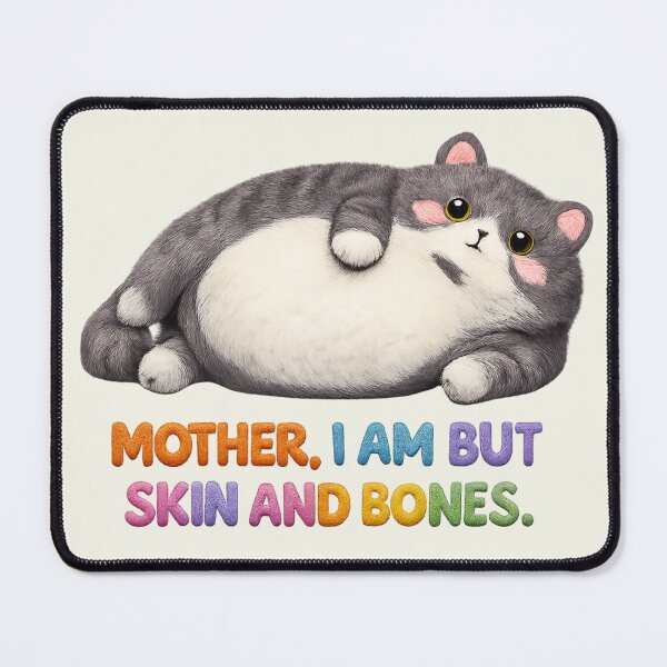 Item preview, Mother I Am But Skin and Bones Cat Lover Funny Vintage Faux Yarn designed and sold by SunfullyYours.