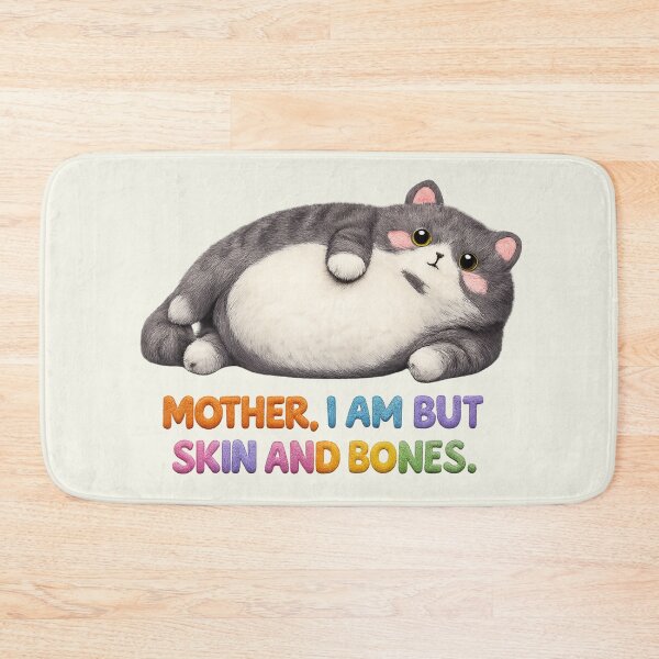 Item preview, Mother I Am But Skin and Bones Cat Lover Funny Vintage Faux Yarn designed and sold by SunfullyYours.