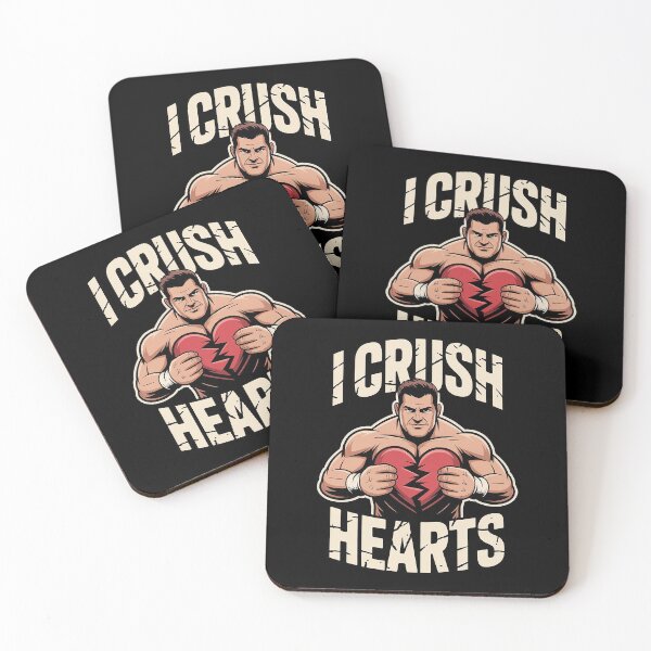 Item preview, I Crush Hearts Wrestler T-Shirt – Funny Strongman Valentine Graphic Tee designed and sold by Wicked.Teez.