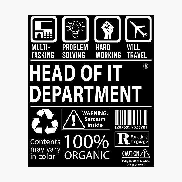 Item preview, Head Of It Department designed and sold by YungMcIlwain.