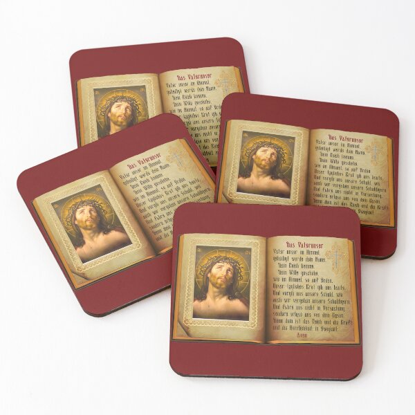 Item preview, icon of Jesus in a crown of thorns and the Lord's Prayer in German designed and sold by orthodox-icon.