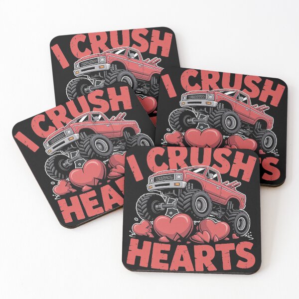 Item preview, I Crush Hearts Monster Truck T-Shirt – Funny Valentine Heartbreaker Tee designed and sold by Wicked.Teez.