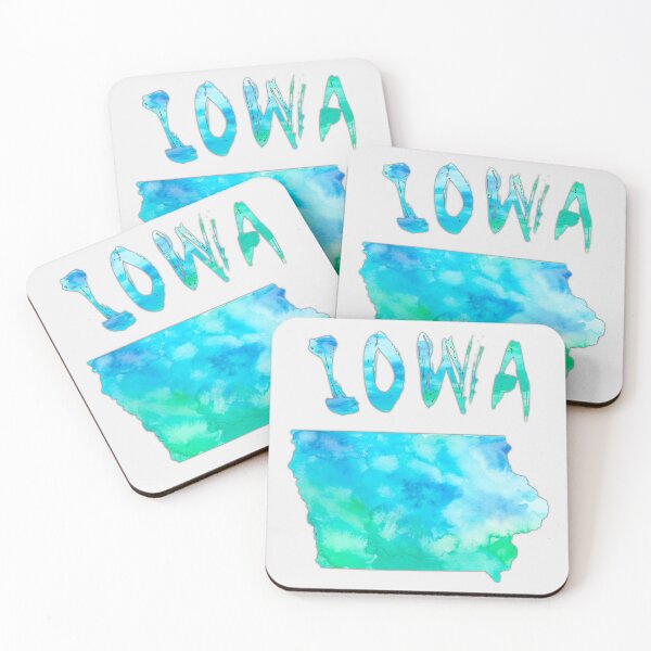 Item preview, Iowa State Pride - Artistic Blue Watercolor Map Design designed and sold by mashmosh.