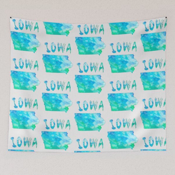 Item preview, Iowa State Pride - Artistic Blue Watercolor Map Design designed and sold by mashmosh.