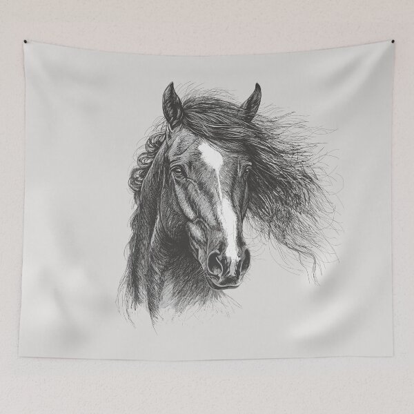Item preview, Horse Head Sketch - Realistic Equestrian Art designed and sold by ArthousePromos.