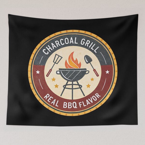 Item preview, Charcoal Grill Vintage BBQ Badge | Retro Americana Grill Master Design designed and sold by VividOrganica.