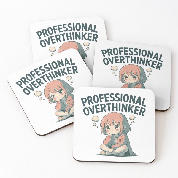 Item preview, Professional Overthinker Lo-Fi Anime Girl Anxiety Humor Typography designed and sold by GiftsForge.