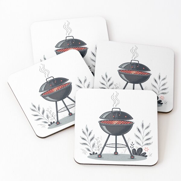 Item preview, Minimalist Charcoal Grill Illustration | Modern BBQ Kettle Grill Design designed and sold by VividOrganica.