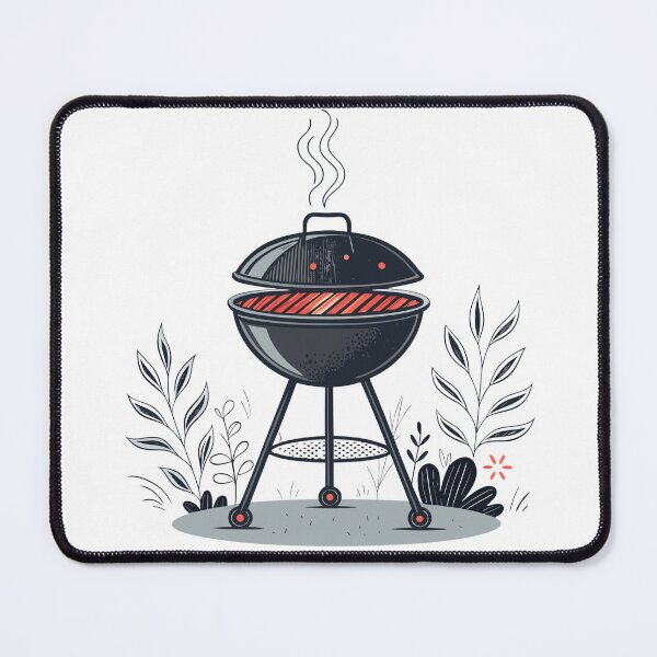 Item preview, Minimalist Charcoal Grill Illustration | Modern BBQ Kettle Grill Design designed and sold by VividOrganica.