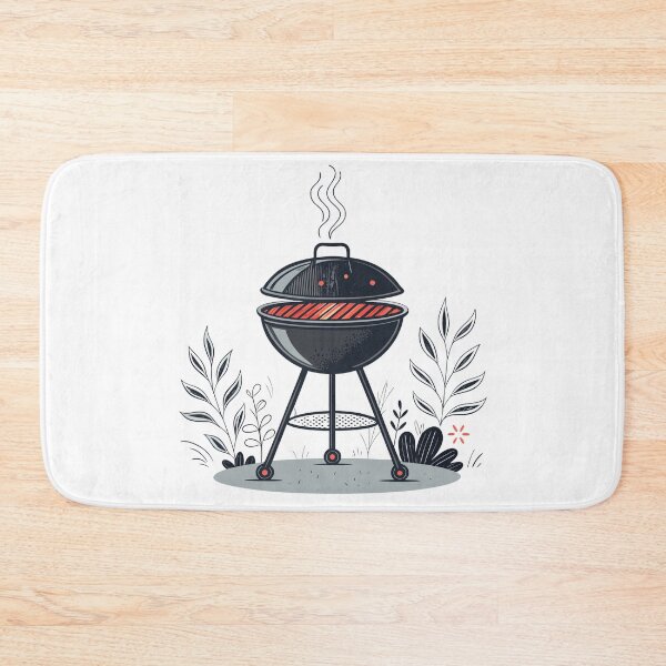 Item preview, Minimalist Charcoal Grill Illustration | Modern BBQ Kettle Grill Design designed and sold by VividOrganica.