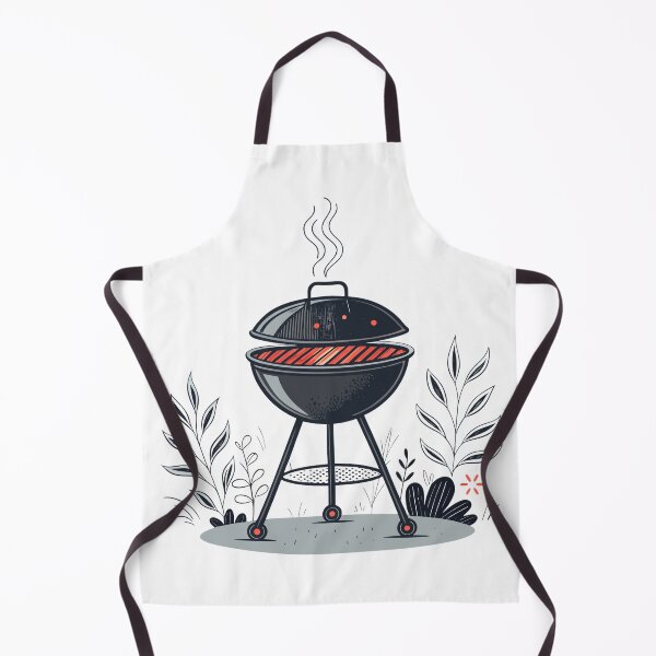 Item preview, Minimalist Charcoal Grill Illustration | Modern BBQ Kettle Grill Design designed and sold by VividOrganica.