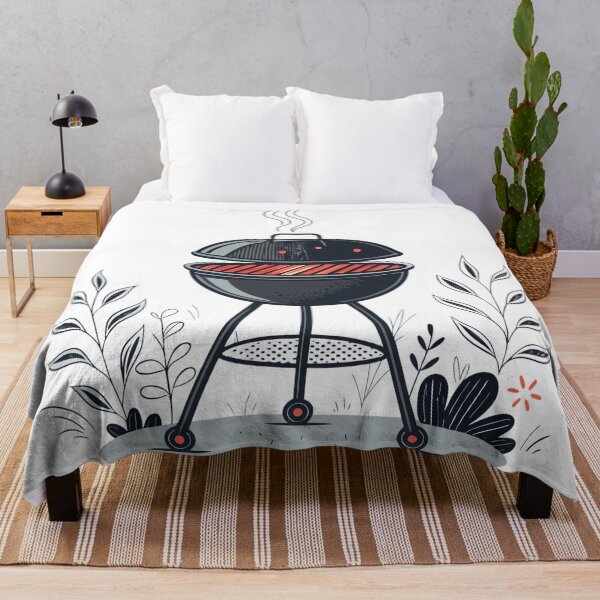 Item preview, Minimalist Charcoal Grill Illustration | Modern BBQ Kettle Grill Design designed and sold by VividOrganica.