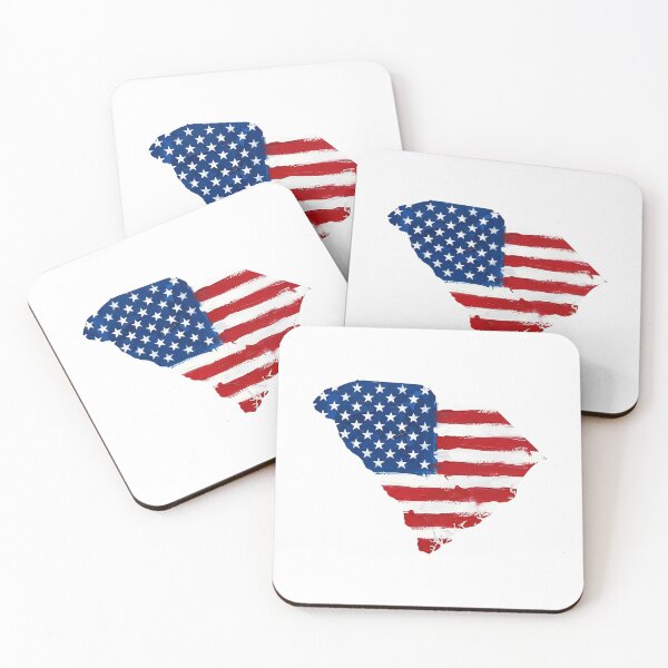 Item preview, South Carolina Stars & Stripes State Silhouette – Distressed Americana designed and sold by Paper Drip.