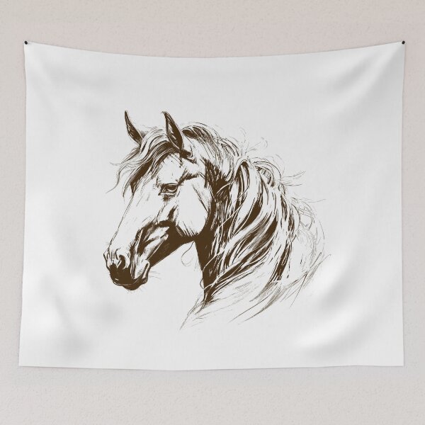 Item preview, Horse Head Sketch - Realistic Equestrian Art designed and sold by ArthousePromos.