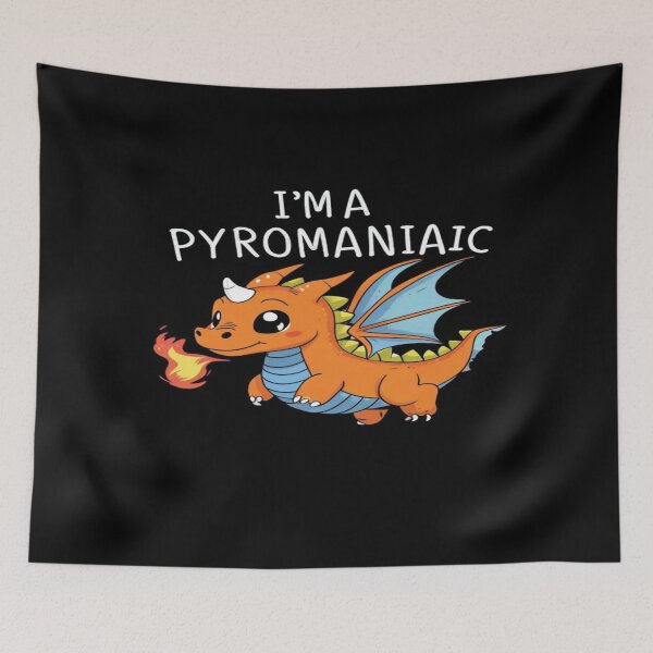 Item preview, Cute Orange Dragon with Blue Wings Holding Flame – Funny Pyromaniac Mythical Creature Design designed and sold by Bright Nest Studio.
