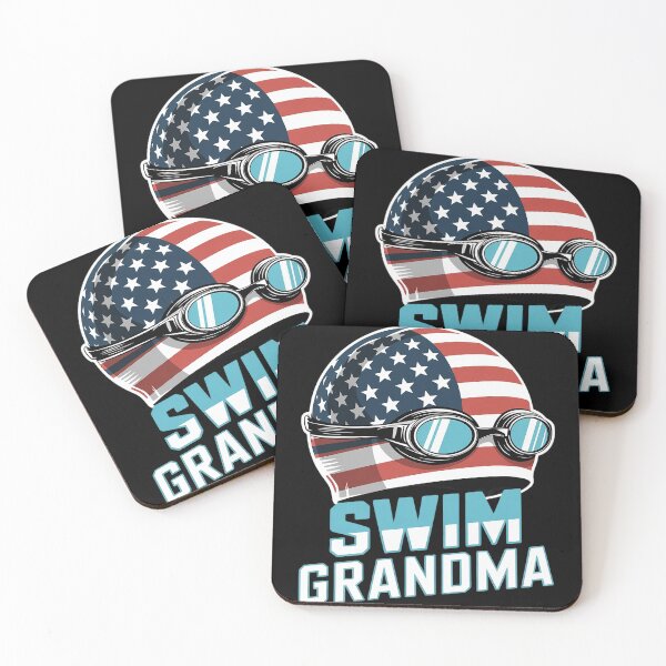 Item preview, Swimming Swim Cap Love Funny Swimmer Girl Grandma USA Flag  designed and sold by MyzoToyota.