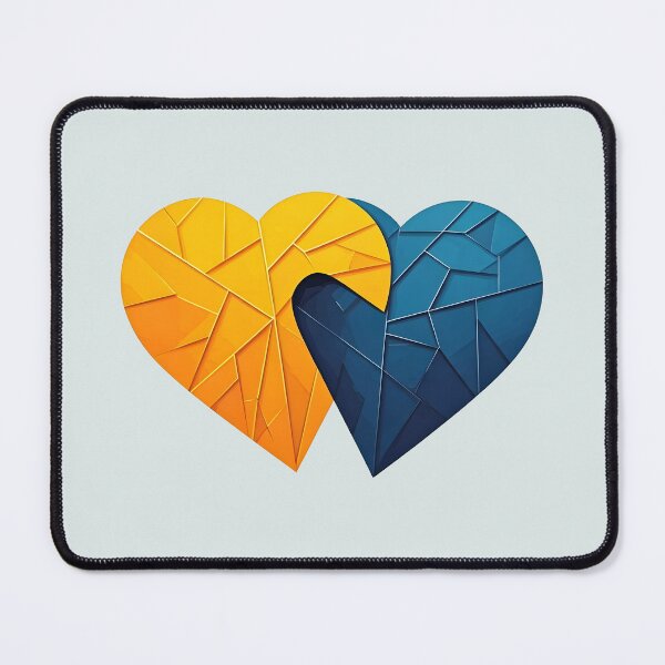 Item preview, Yellow and blue hearts designed and sold by PrintLabStudio.